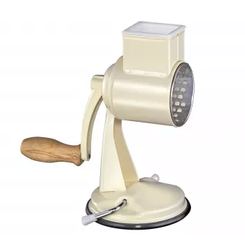 Zassenhaus trumrivjärn Classic Cream – 3-trummig roterande rivjärn med rostfria trummor, sugfot, ergonomisk vev