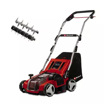 Einhell GE-SA 36/35 Li-Solo Power X-Change batteridriven vertikalskärare & fläkt, 36V, 350 mm arbetsbredd, utan batteri och laddare, med snabbspännlås och klipphöjdsjustering (3420685)