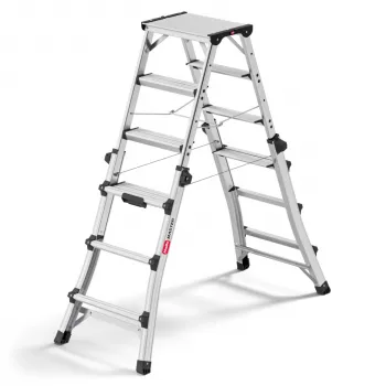 Hailo Master DTL100 2x4 - 2x6 steg teleskopisk kombinationsstege 150 kg aluminium