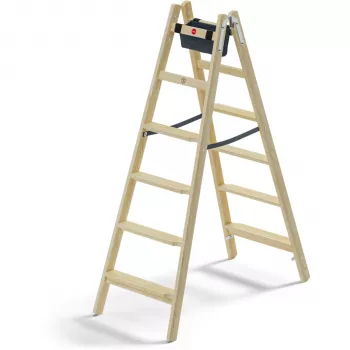 Hailo Master H80 2x6 steg dubbelsidig stege, 150 kg belastning, silver