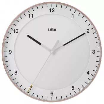 Braun BC17PW Kvartsväggklocka analog, 30 cm, rosa/vit