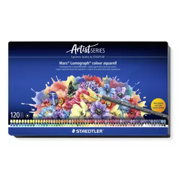 STAEDTLER Mars Lumograph Aquarell akvarellpenna 104 M120, HB, grå stift, sexkantig, PEFC-certifierad, enkel penna