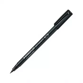 STAEDTLER Lumocolor 314-9 Permanent Marker, Black, Wedge Tip, 1-2.5 mm