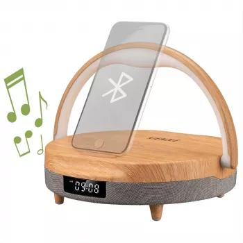 KIENZLE LED-väckarklocka med Bluetooth-högtalare och trådlös laddare