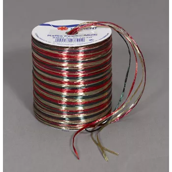C.E. Pattberg presentband raffia glänsande röd/brun/grön 3,0 mm x 50,0 m