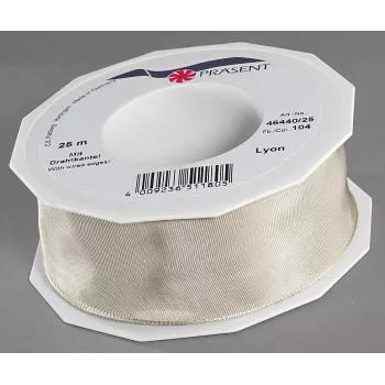 C.E. Pattberg presentband LYON glansig creme 40,0 mm x 25,0 m