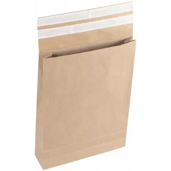 Vereinigte Papierwarenfabriken Classic veckad fraktpåse med dubbel fixförslutning ca DIN B4 utan fönster brun med 7,0 cm (2FVMF000513)