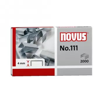 Novus No.111 häftklamrar - 4 mm - 2000 st - 15 ark - metall - grå