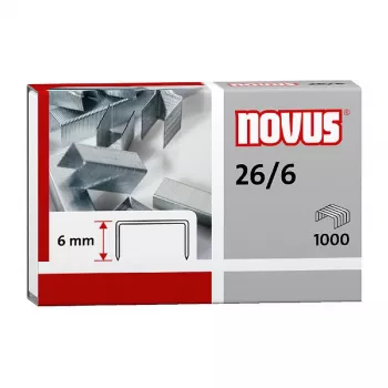 Novus Dahle Novus 26/6 häftklammerpaket - 6 mm - 1000 häftklamrar - förzinkat stål - silver