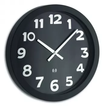 TFA 60.3506 väggklocka - kvarts - rund - svart - vit - glas - metall