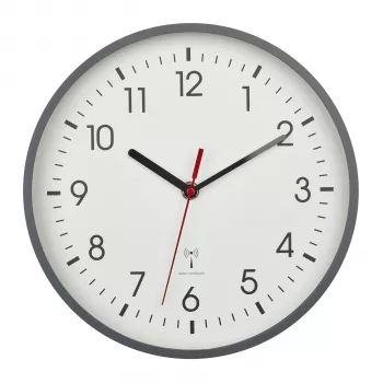 TFA Dostmann 60.3550.10 radiostyrd väggklocka 24,5 cm x 4,2 cm grå