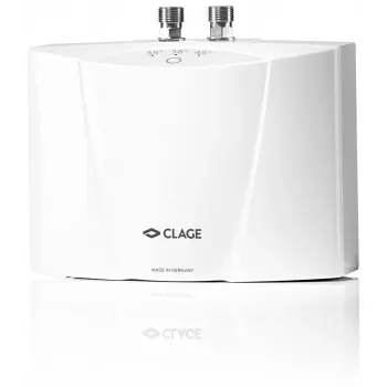 CLAGE MCX 3 elektronisk mini-genomströmningsvärmare, 3,5 kW, 230 V, horisontell, vit