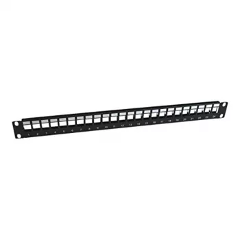 Panasonic 3SR-PATCH-24P 24-portars patchpanel (Keystone-typ) inkl. 24 RJ45 Cat.6 UTP Keystone-jack - svart