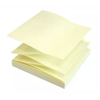 inFO Z-fold självhäftande lappar gul 1 block
