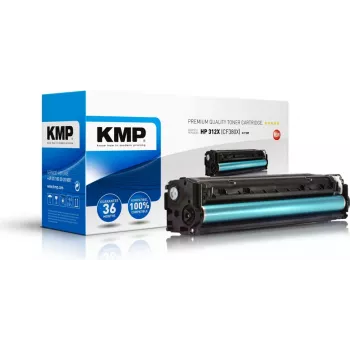 KMP H-T189 svart tonerpatron (kompatibel, High Yield) 90g – ersätter HP 312X (CF380X) för HP Color LaserJet Pro MFP M476-serien