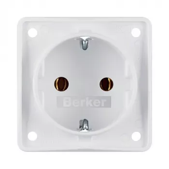 Berker W.1 utanpåliggande Schuko-uttag IP44 polarvit 250V 16A
