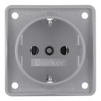 Berker Schuko-uttag 941852506 mattgrå