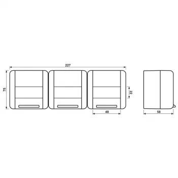 JUNG SCHUKO-uttag 3-fack 16A 250V 8230 NAW alpinvit