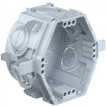 Kaiser Elektro UP1 Fix infälld apparatdosa 1055-06 med klämribbor, 4 skruvhylsor, 60x46 mm