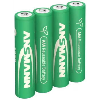 ANSMANN 4 batterier typ 1050 Micro AAA 1,2 V NiMH uppladdningsbara (1321-0025)