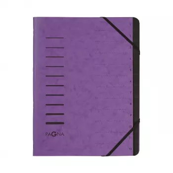 Pagna 40059-10 dokumentmapp 12 fack 1–12, A4, aubergine