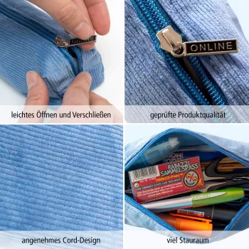 ONLINE Pencil Case Blue 22.0 x 7.0 cm