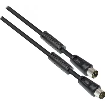 GoodConnections TV-antennkabel, koaxkontakt till koaxuttag (nickelpläterad), 2x ferritkärna, dubbelskärmad, klass A, 9,5 m