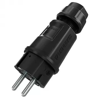 Mennekes SCHUKO-kontakt svart 2P+PE IP54 (152072)