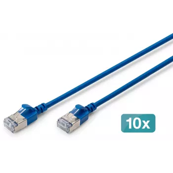 DIGITUS CAT 6A F-FTP slim patchkabel, koppar, LSZH, 0,5 m, grå