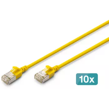 DIGITUS CAT 6A F-FTP Slim Patch Cable, Copper, LSZH, 1.5 m, Yellow
