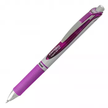Pentel EnerGel BL77-4COL flytande gelrollerpennset – 4 pennor (orange, rosa, ljusblå, violett) 0,7 mm