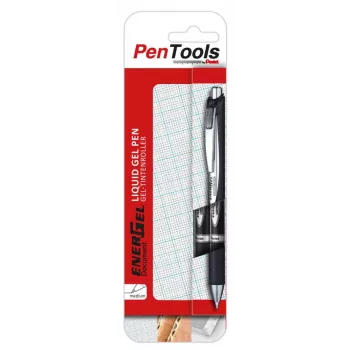 Pentel EnerGel Document flytande gelrollerpenna 2-pack svart 0,5 mm