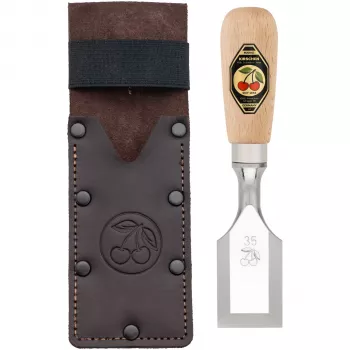 Kirschen kort stämjärn i läderholster 35 mm