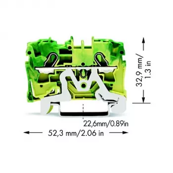 WAGO 2004-1207 2-ledar-jordklämma, 4 mm²