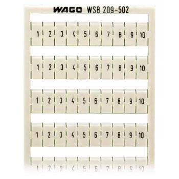 WAGO 209-502 märkesskena - vit - 5 mm delning - 10 märken