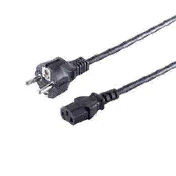 S CONN Maximum Connectivity nätkabel Schuko rak CEE 7/7 till C13 svart VDE 1,8 m