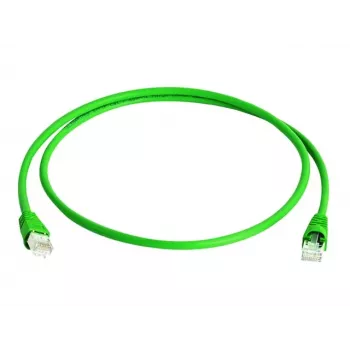 Telegärtner DataVoice Office MP8 FS 500 patchkabel RJ-45-hane till RJ-45-hane 1,5 m SFTP PiMF CAT 6a IEEE 802.3an/IEEE 802.3at gjuten halogenfri flexkabel grön RAL 6024