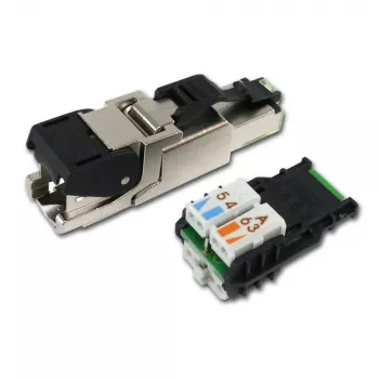 Telegärtner RJ45-kontakt MFP8 Cat.6a (Deep), T568A med förmonterad dammskyddskåpa, robust zinkgjutgods - 1 st (J00026A2004)