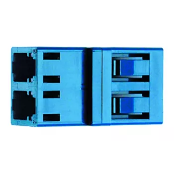 Telegärtner J08071A0048 LC duplex OM4 multimode fiberoptisk kontakt, violett, keramisk ferrule, 1 st