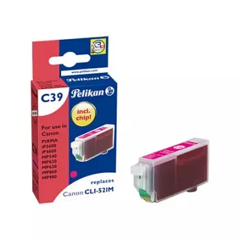 Pelikan kompatibel bläckpatron för Canon CLI-521M magenta 9 ml