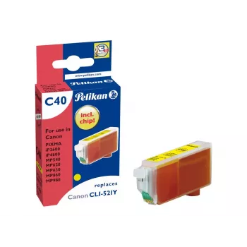 Pelikan kompatibel bläckpatron för Canon CLI-521Y gul