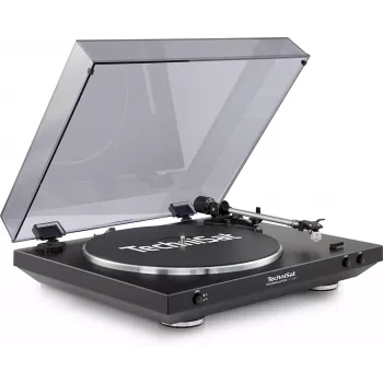 TechniSat TechniPlayer LP 200 skivspelare – svart/silver – remdrift – 33/45/78 varv/min – USB-digitalisering – RCA-utgång