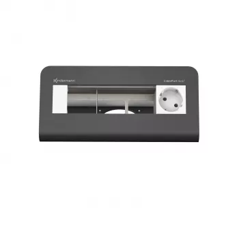 Kindermann CablePort desk² 80 4-fack skrivbordsströmmodul, svart