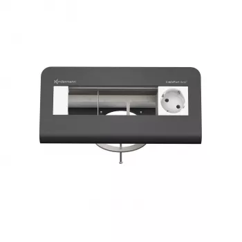 Kindermann CablePort desk² 80 4-fack skrivbordsströmmodul, svart
