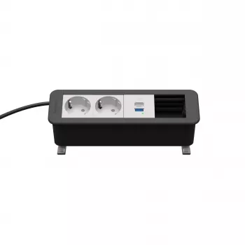 Kindermann CP Office Desk strömmodul 4-fack 2x Schuko 1x USB-C PD 60W (7550000232)