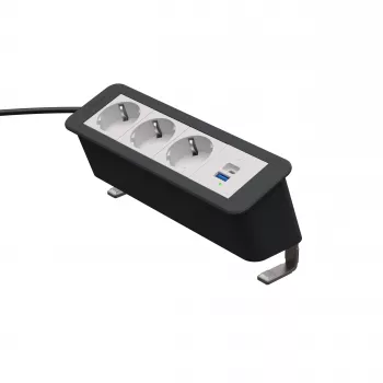 Kindermann CP Office Desk 4-f 3x uttag 1x USB PD