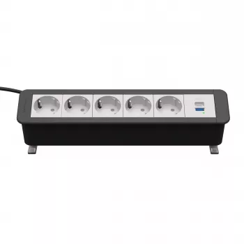 Kindermann CP Office Desk 6-fack 5x Schuko 1x USB-C PD 60W grenuttag med klämma