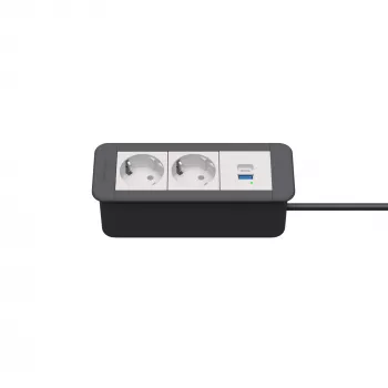 Kindermann CP Office Frame 3-fack 2x Schuko-uttag 1x USB-laddare (7551000122)
