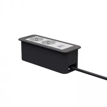Kindermann CP Office Frame 3-fack 2x Schuko 1x USB-C PD bordsanslutningsmodul