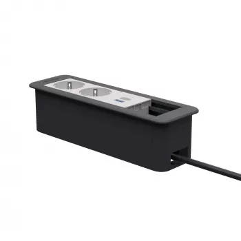 Kindermann CP Office Frame 4-fack 2x Schuko 1x USB-C PD bordsström- och datamodul